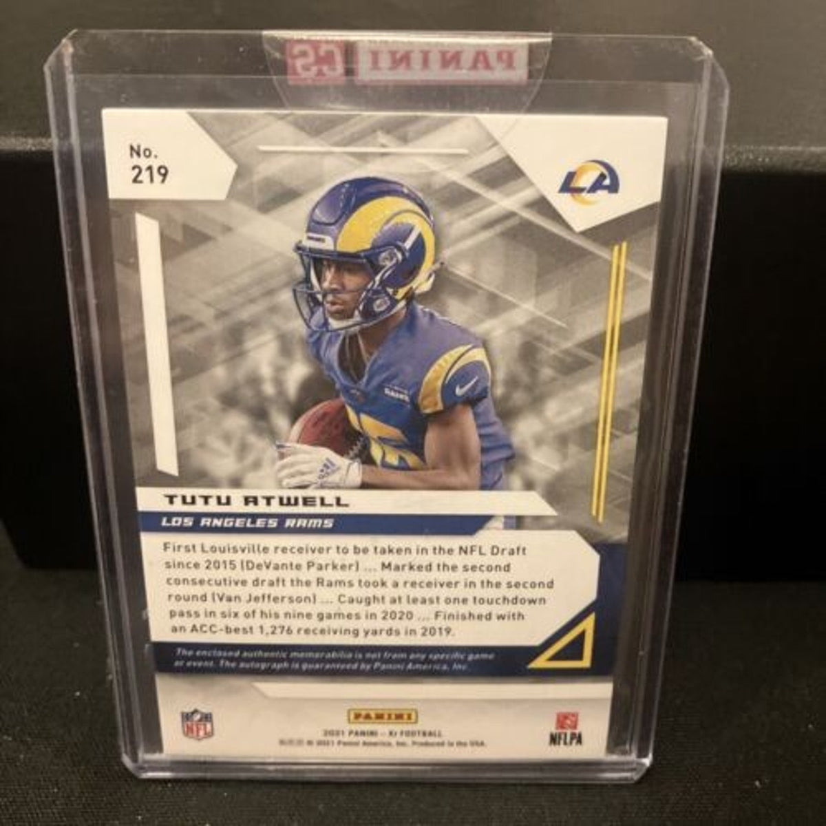 Triple patch auto Mail In Mint 2021 Panini Xr football Tutu Atwell New Red