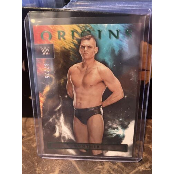 2023 Panini Chronicles WWE - Gunther Origins Green Parallel /75 - Pack Fresh
