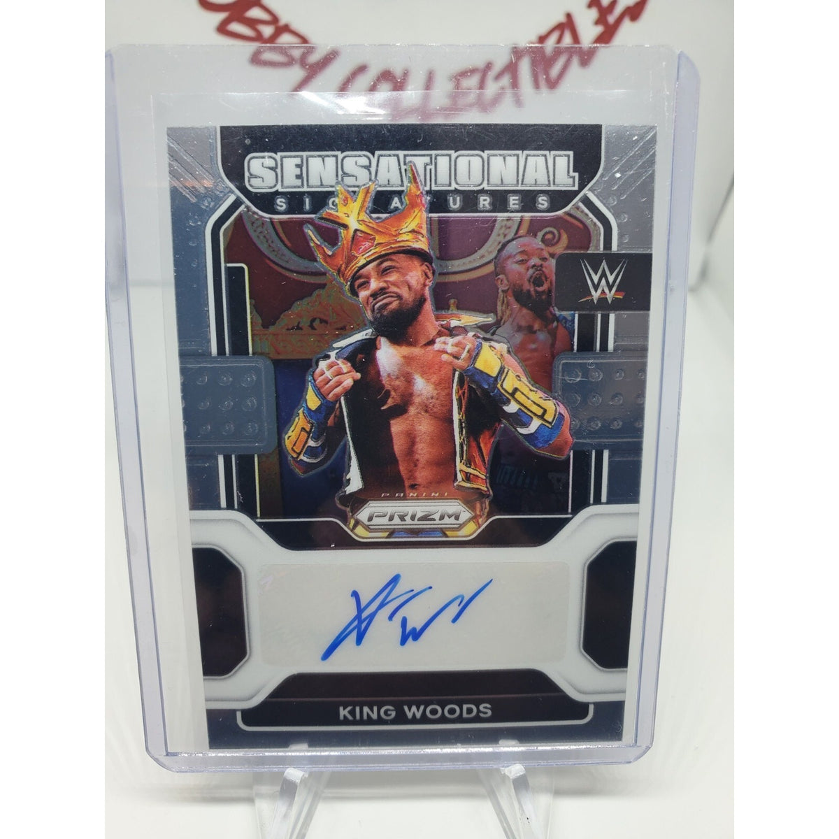 2022 Panini Prizm WWE King Woods Sensational Signatures #SS-XWD