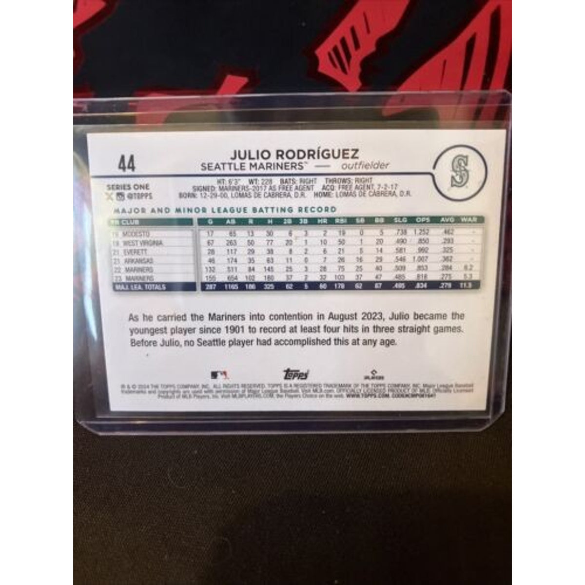 2024 Topps Series 1 Julio Rodriguez EASTER EGGS FOIL SP #44 Pack Fresh New