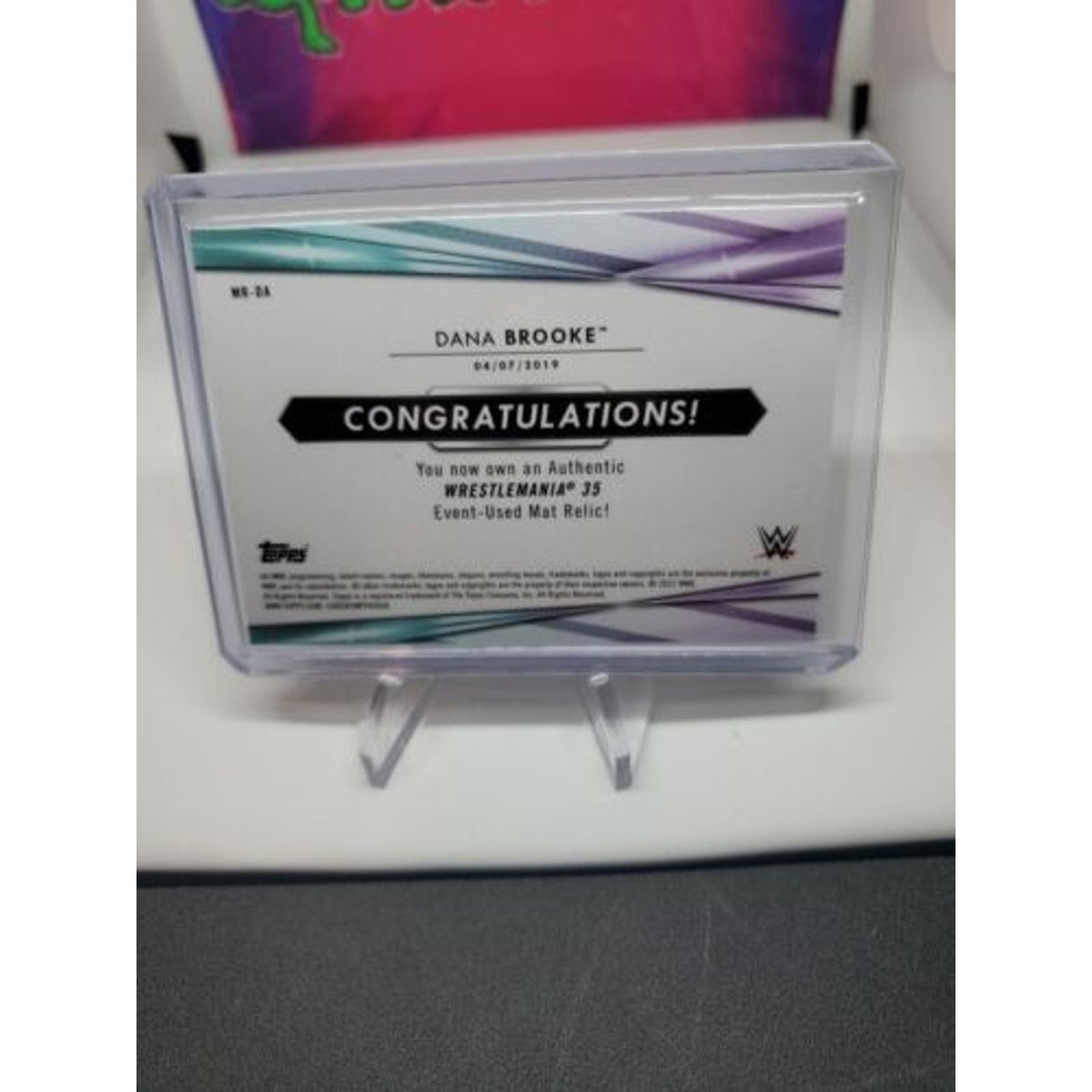 2021 Topps WWE Dana Brooke Wrestlemania 35 Mat Relic Green /99 MR-DA