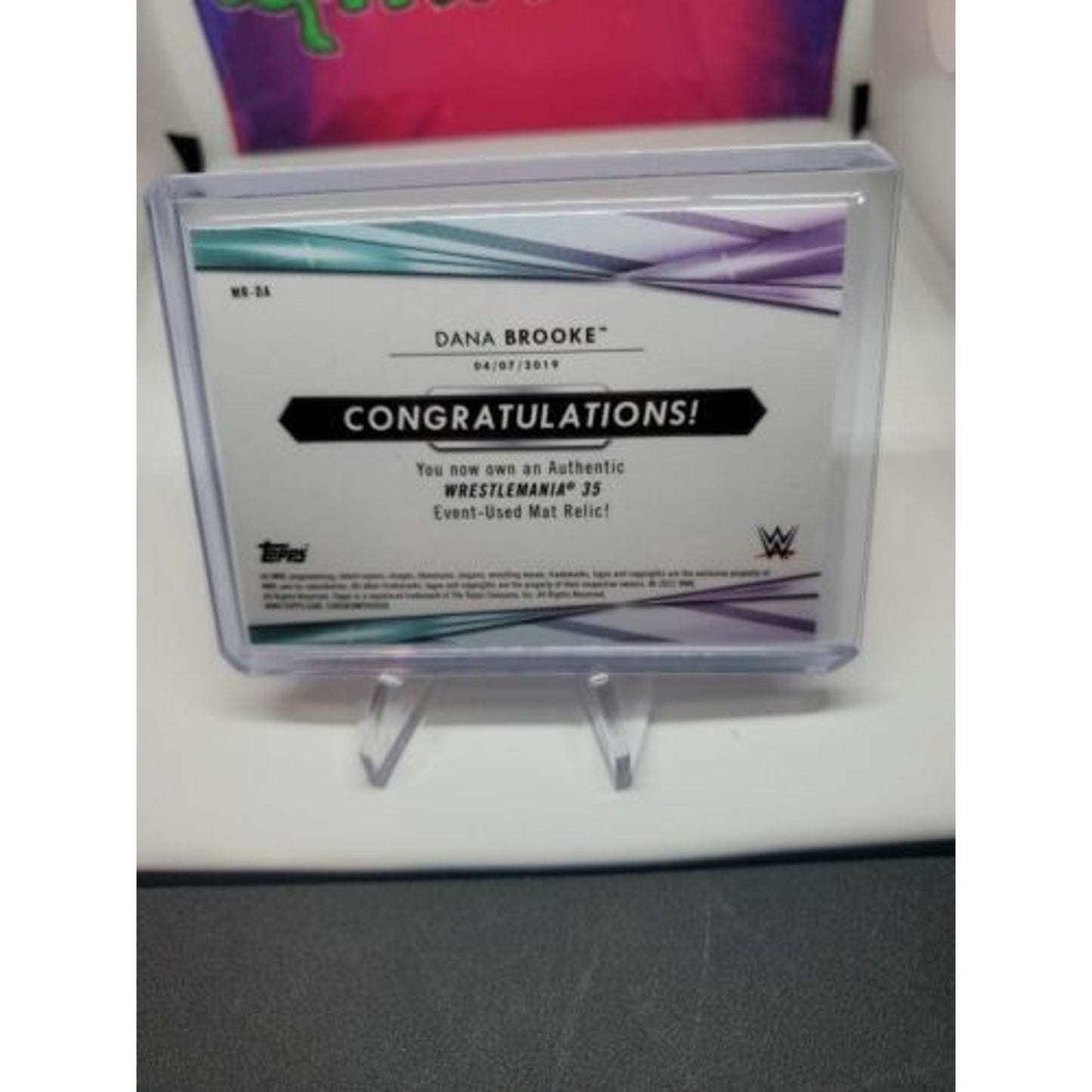 2021 Topps WWE Dana Brooke Wrestlemania 35 Mat Relic Green /99 MR-DA