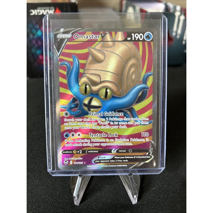 Pokemon Omastar V (Full Art) 174/195 Sword & Shield - Silver Tempest Holo / New