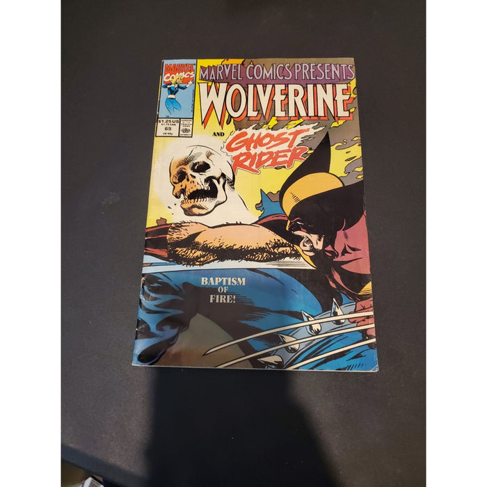 Vintage 1990 Marvel Comics Wolverine & Ghost Rider Issue #65 Baptism Of Fire!