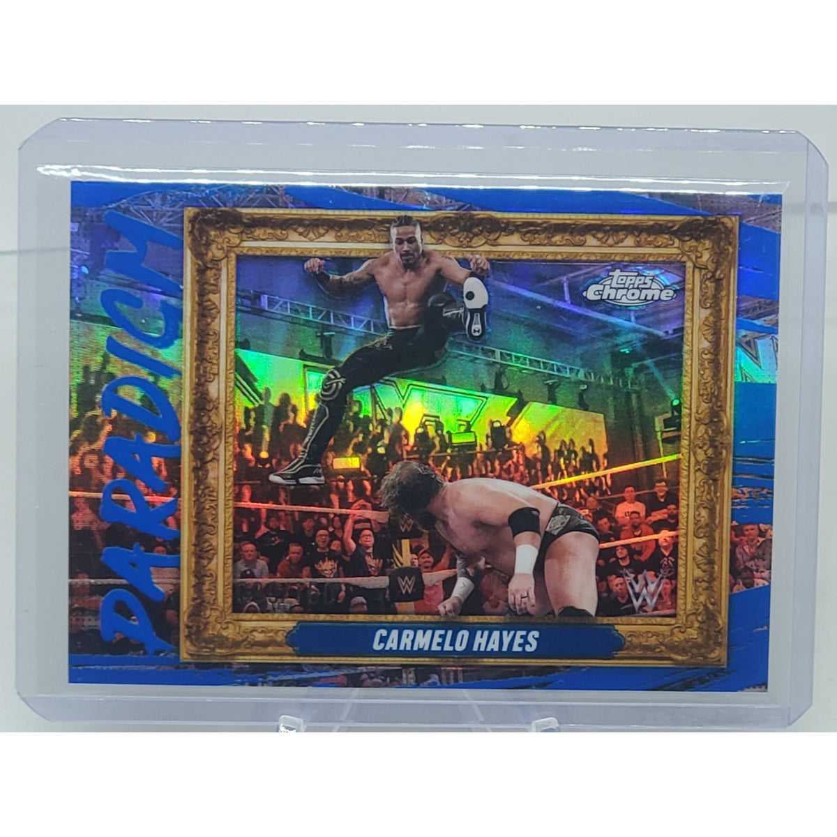 2025 Topps Chrome WWE - Paradigm Carmelo Hayes #PAR-CHY Blue Refractor /150