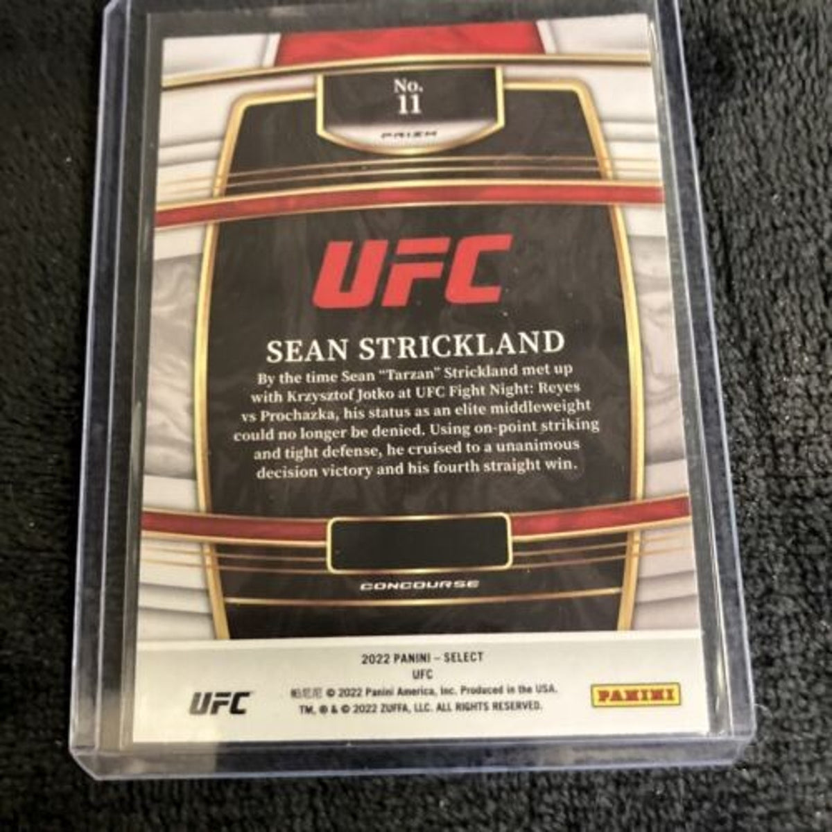 2022 Panini Select UFC Sean Strickland Concourse Level Blue Rookie Prizm #11 New