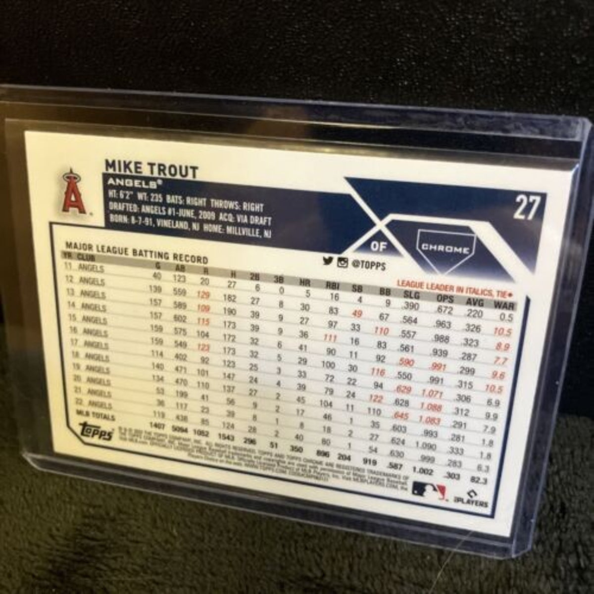 Refractor Parallel 2023 Topps Chrome Negative SP #27 Mike Trout Angels Pack New