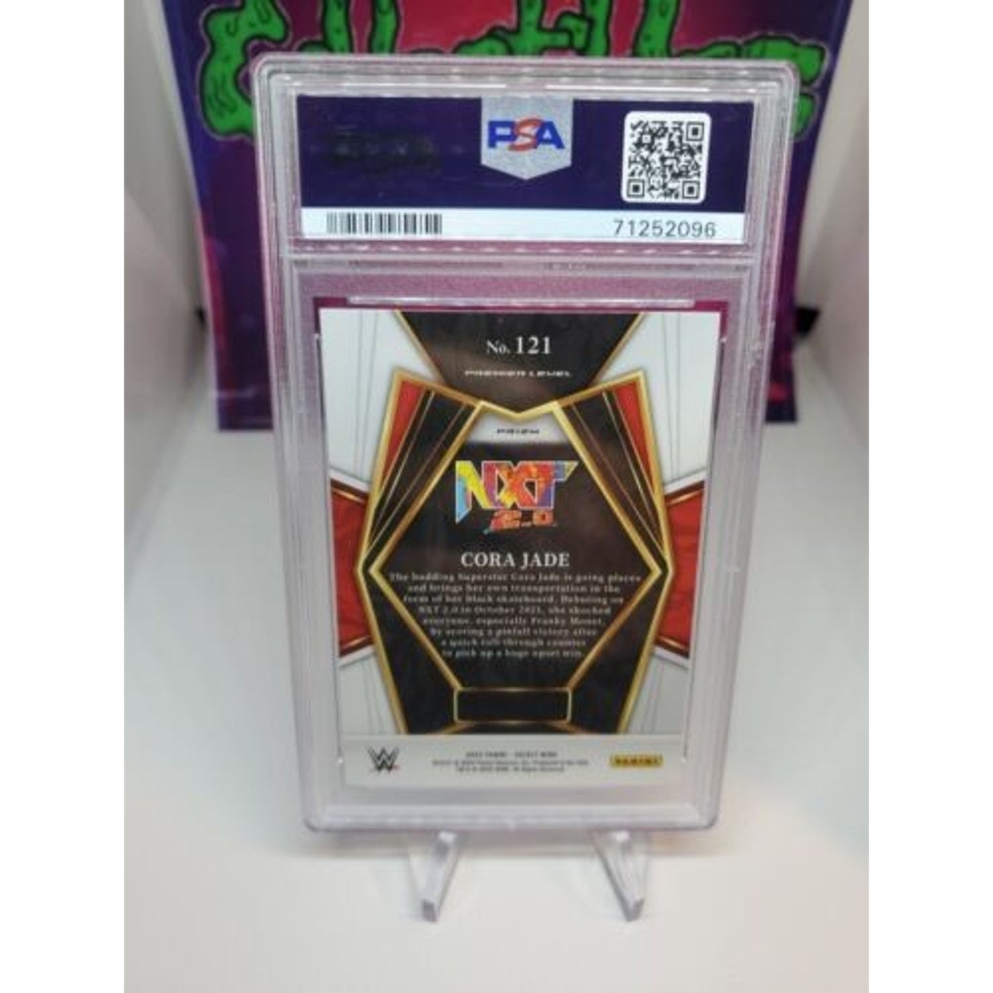 2022 PANINI Select WWE Cora Jade Premier Level Silver Prizm Rookie RC #121 PSA 9