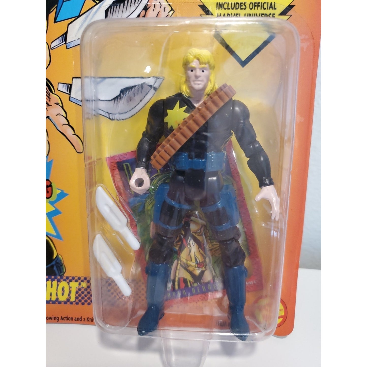 Toybiz Marvel's Uncanny X-Men Vintage Longshot 1993 5" Action Figure Knife Throw