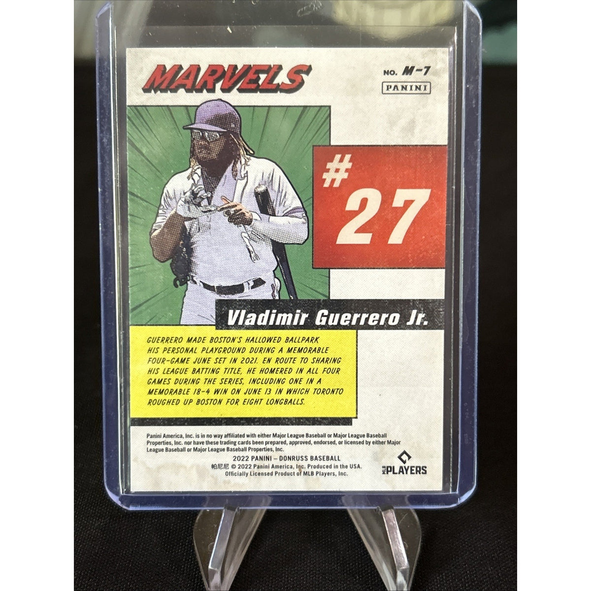 Vladimir Guerrero Jr 2022 Donruss #M-7 “MARVELS” PINK FIREWORKS - Pack Fresh New